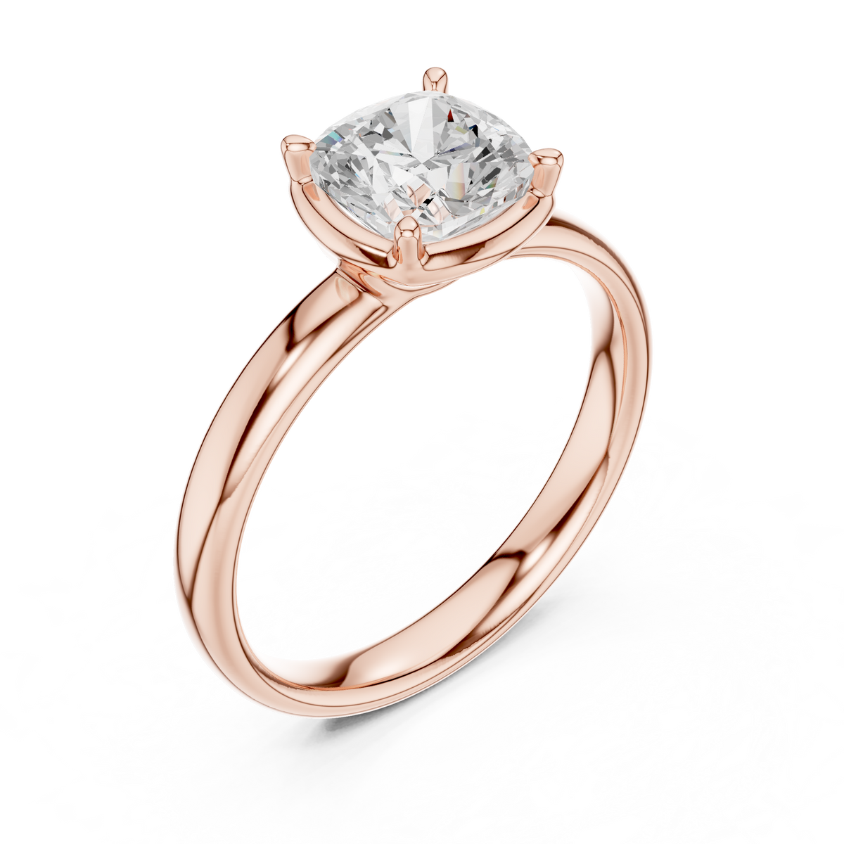 Gold 1 50Ct Solitaire Classic Cushion Lab Grown Diamond Ravix Ring