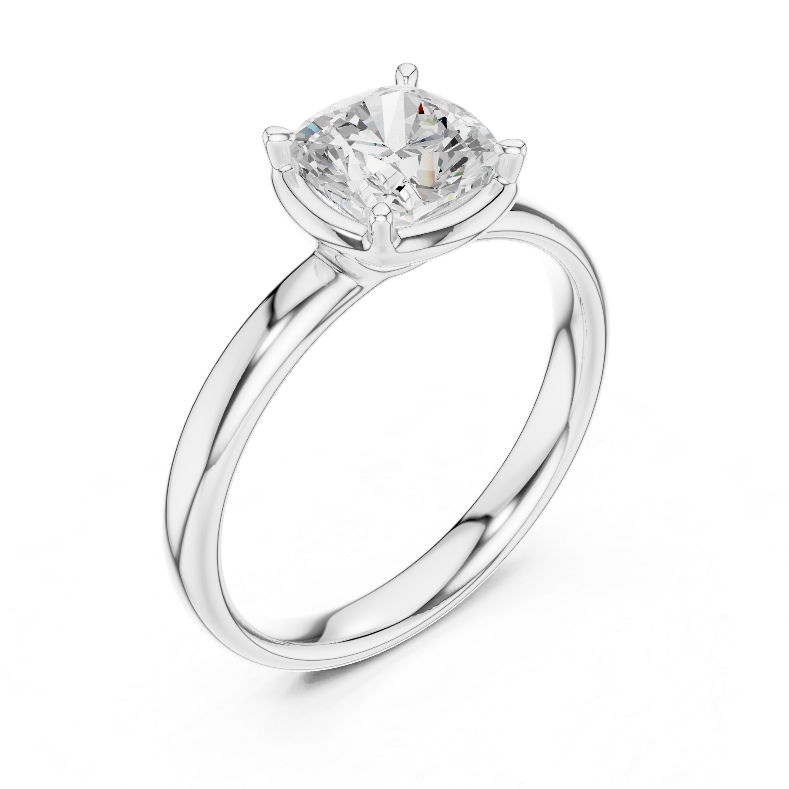 Gold 1 50Ct Solitaire Classic Cushion Lab Grown Diamond Ravix Ring
