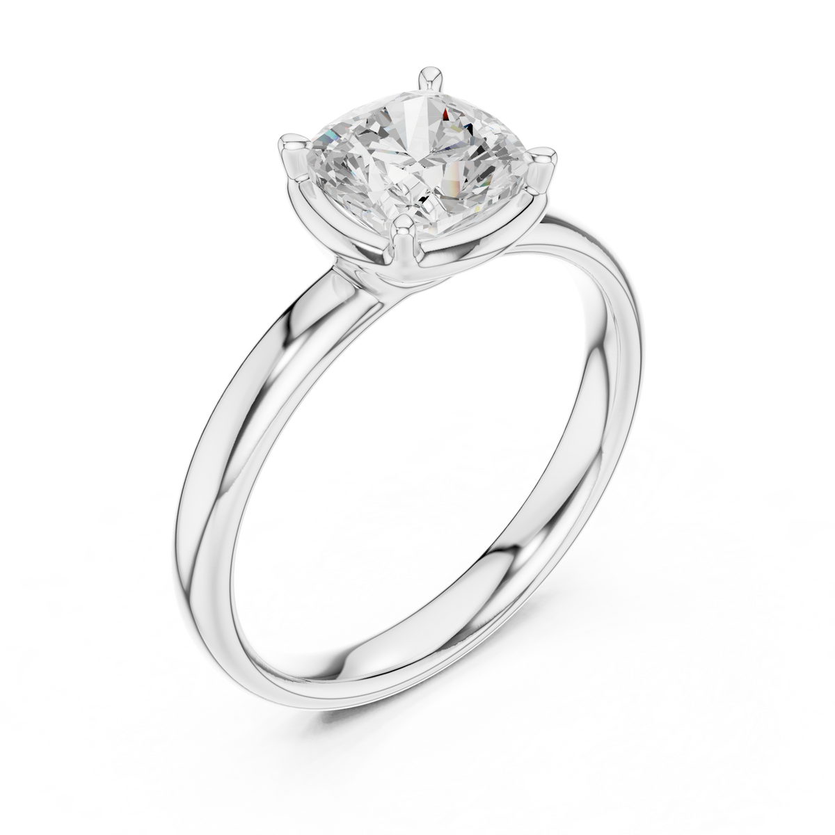 Gold 1 50Ct Solitaire Classic Cushion Lab Grown Diamond Ravix Ring