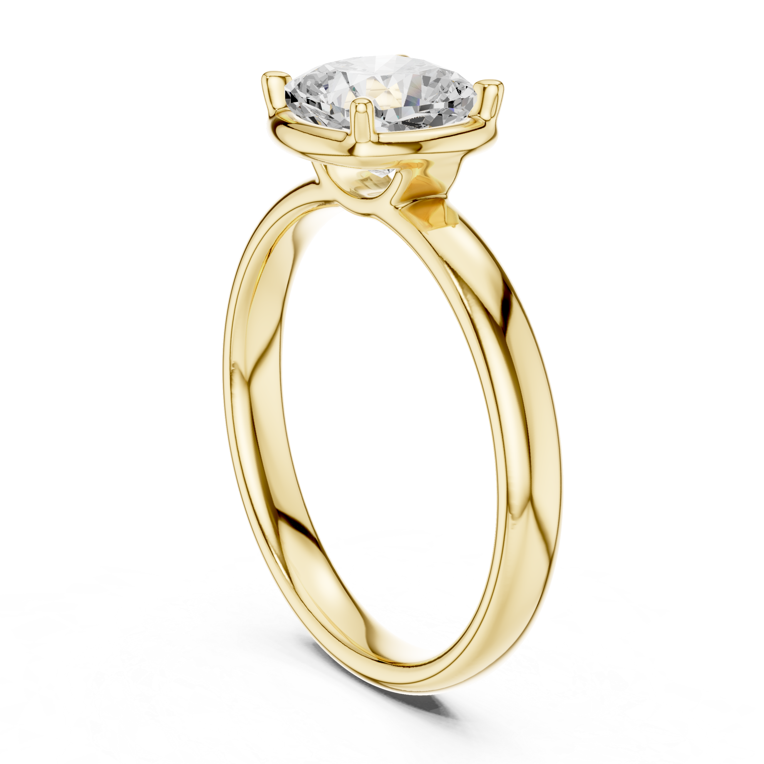 Gold 1 50Ct Solitaire Classic Cushion Lab Grown Diamond Ravix Ring