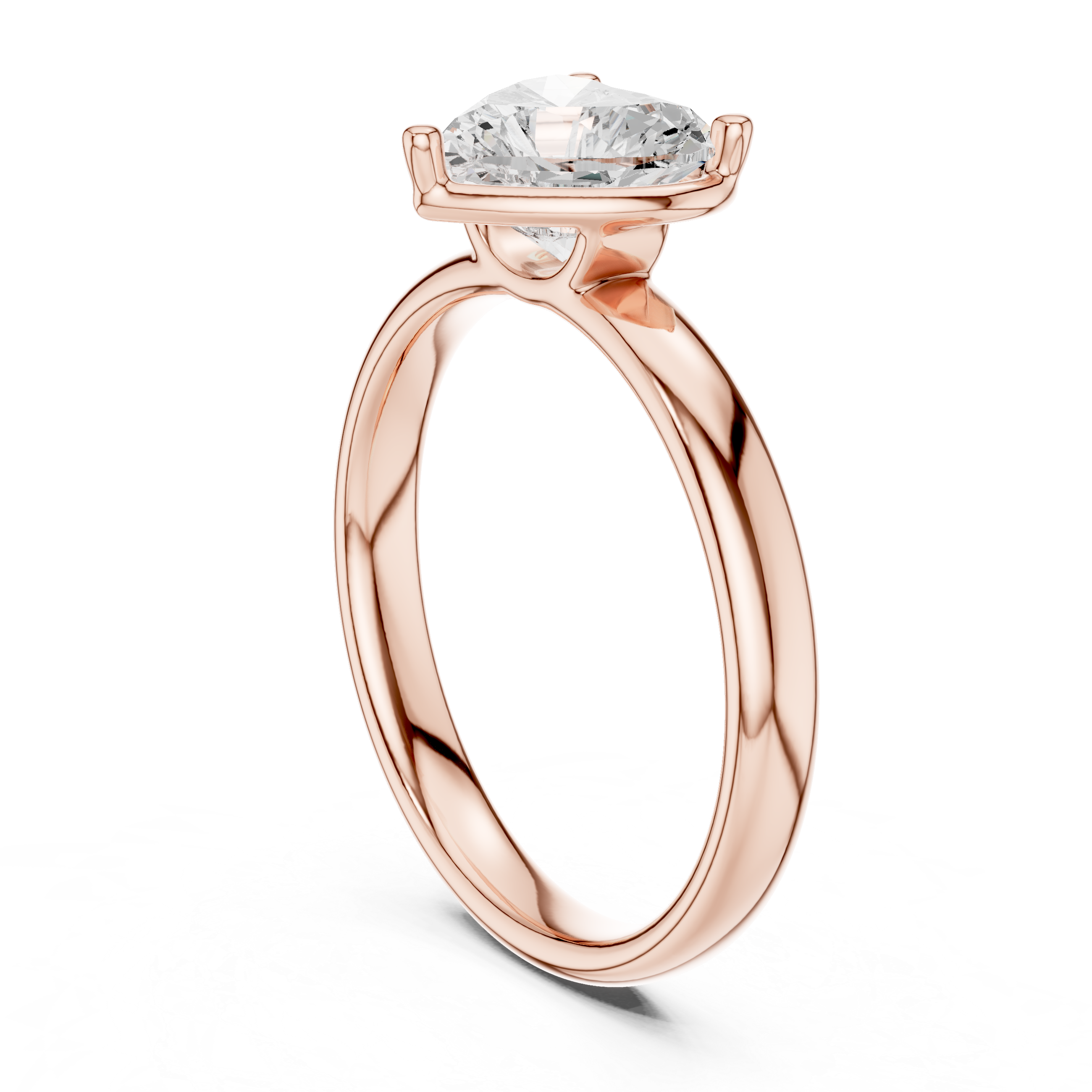 Gold 1 50Ct Solitaire Classic Heart Lab Grown Diamond Zafyn Ring