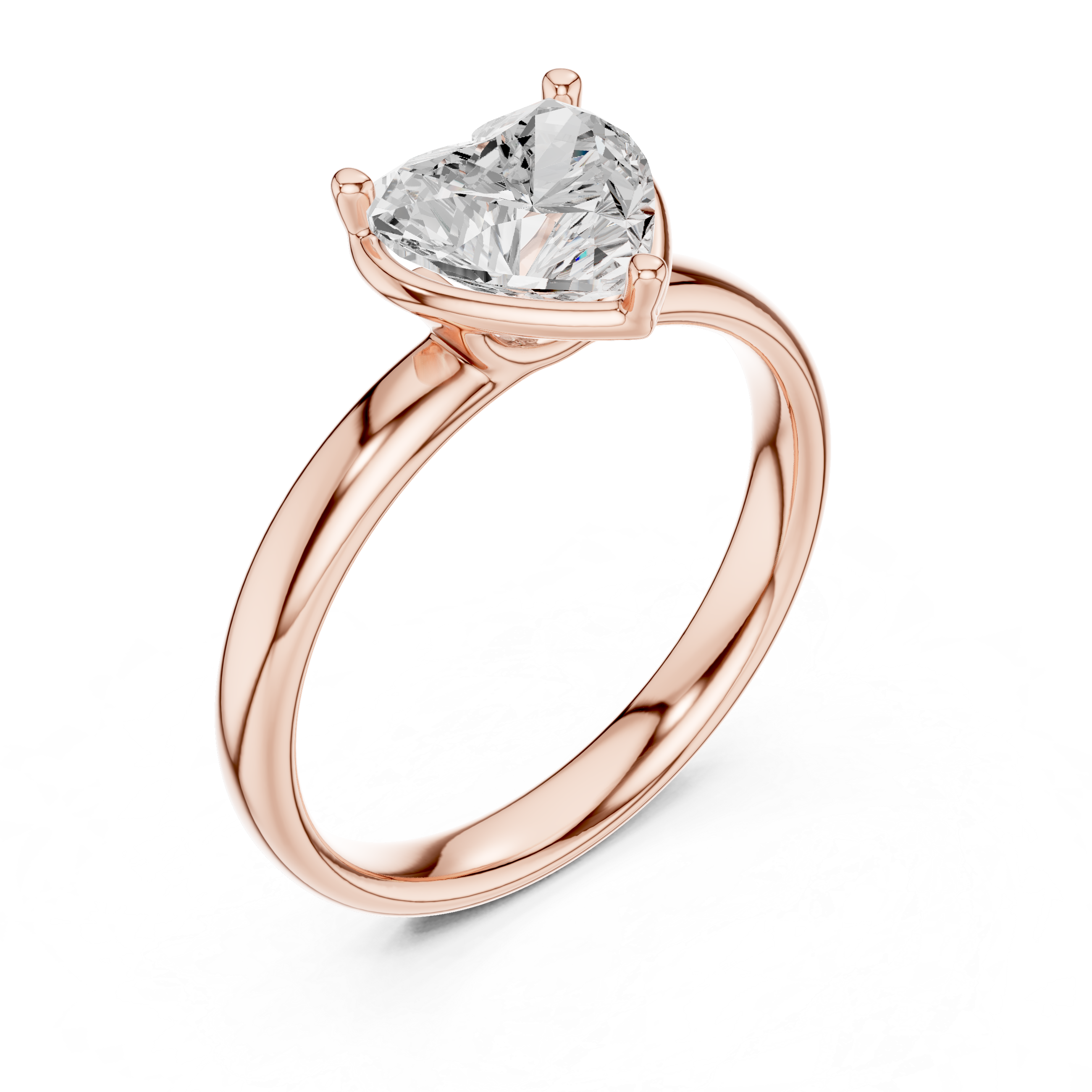 Gold 1 50Ct Solitaire Classic Heart Lab Grown Diamond Zafyn Ring