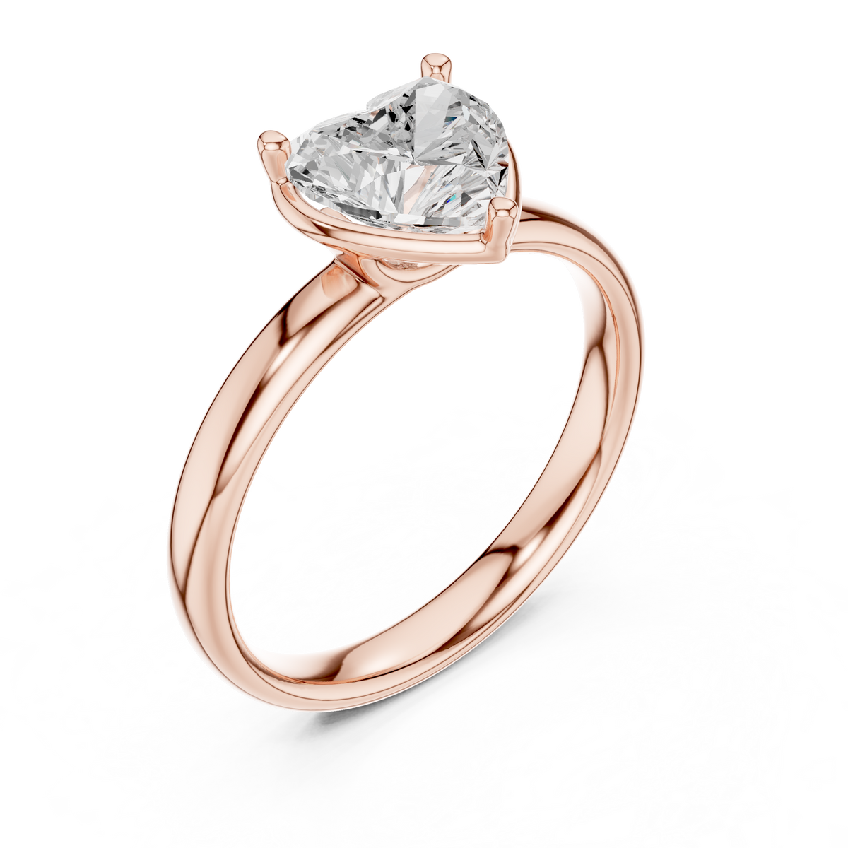 Gold 1 50Ct Solitaire Classic Heart Lab Grown Diamond Zafyn Ring