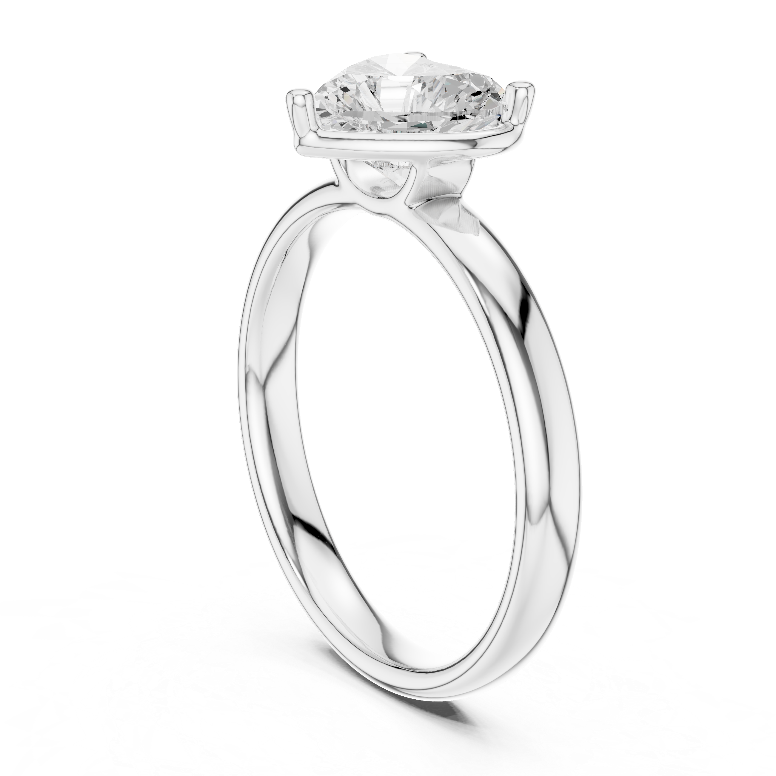 Gold 1 50Ct Solitaire Classic Heart Lab Grown Diamond Zafyn Ring