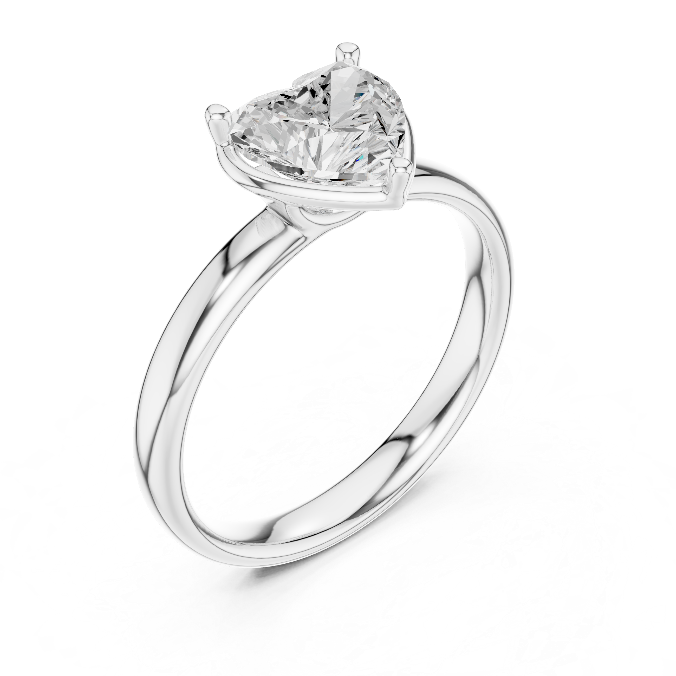 Gold 1 50Ct Solitaire Classic Heart Lab Grown Diamond Zafyn Ring
