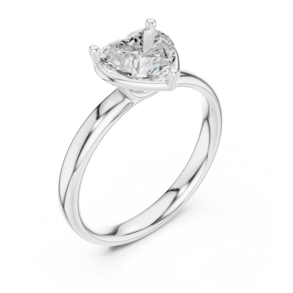 Gold 1 50Ct Solitaire Classic Heart Lab Grown Diamond Zafyn Ring