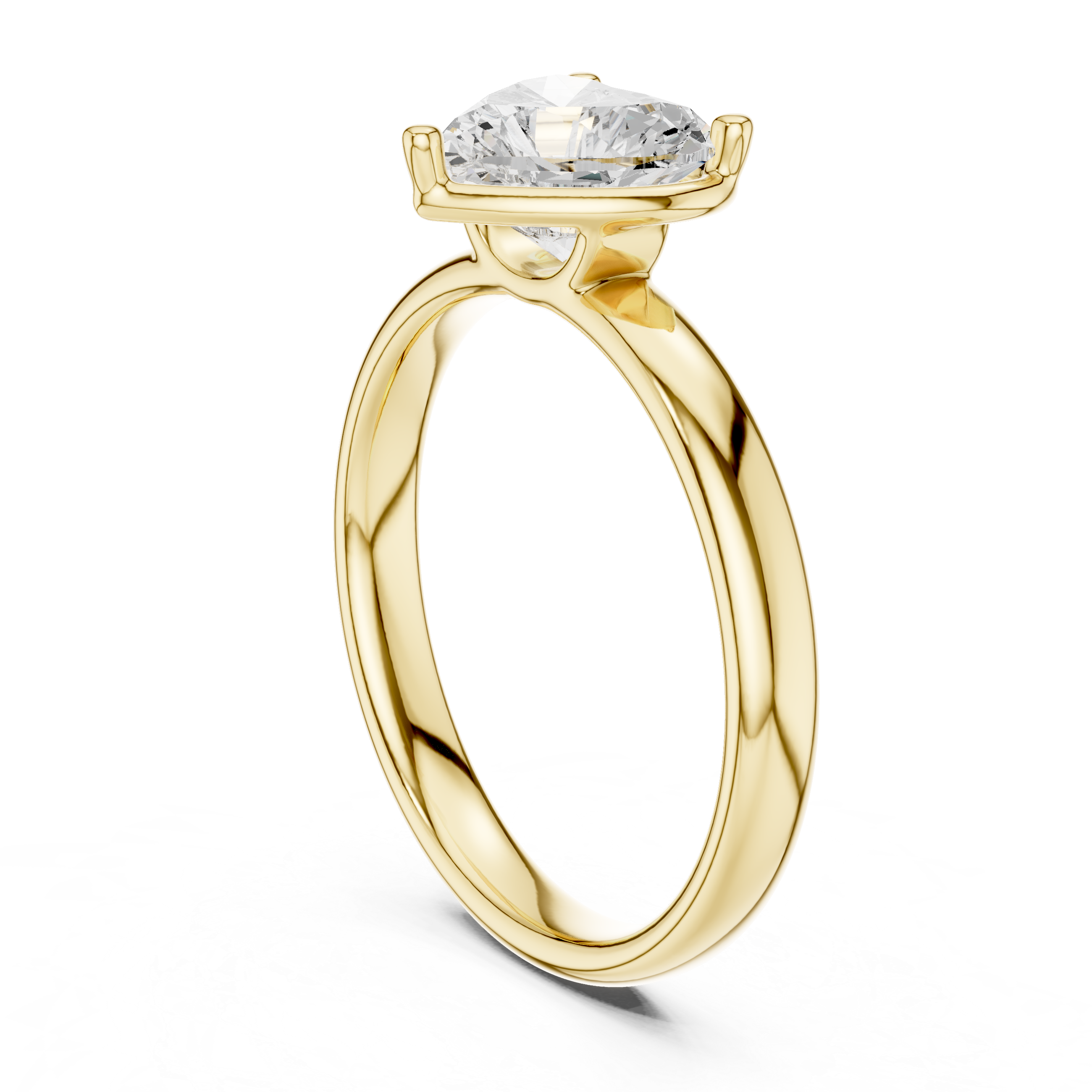 Gold 1 50Ct Solitaire Classic Heart Lab Grown Diamond Zafyn Ring