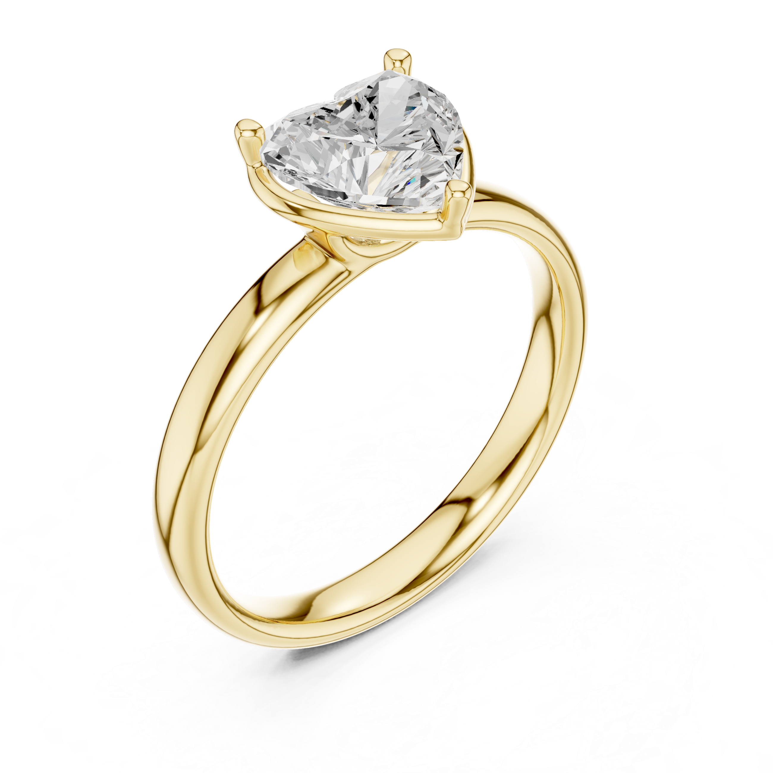 Gold 1 50Ct Solitaire Classic Heart Lab Grown Diamond Zafyn Ring