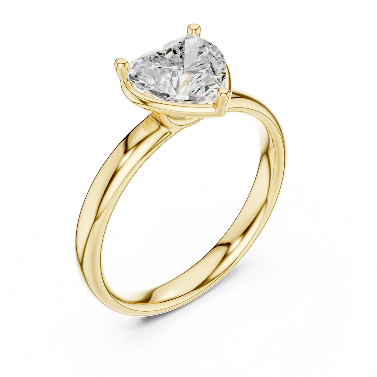 Gold 1 50Ct Solitaire Classic Heart Lab Grown Diamond Zafyn Ring