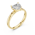 Gold 1 50Ct Solitaire Classic Heart Lab Grown Diamond Zafyn Ring