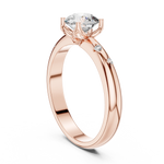 Gold Accent Round Lab Grown Diamond Hazel Ring