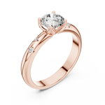 Gold Accent Round Lab Grown Diamond Hazel Ring