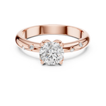 Gold Accent Round Lab Grown Diamond Hazel Ring