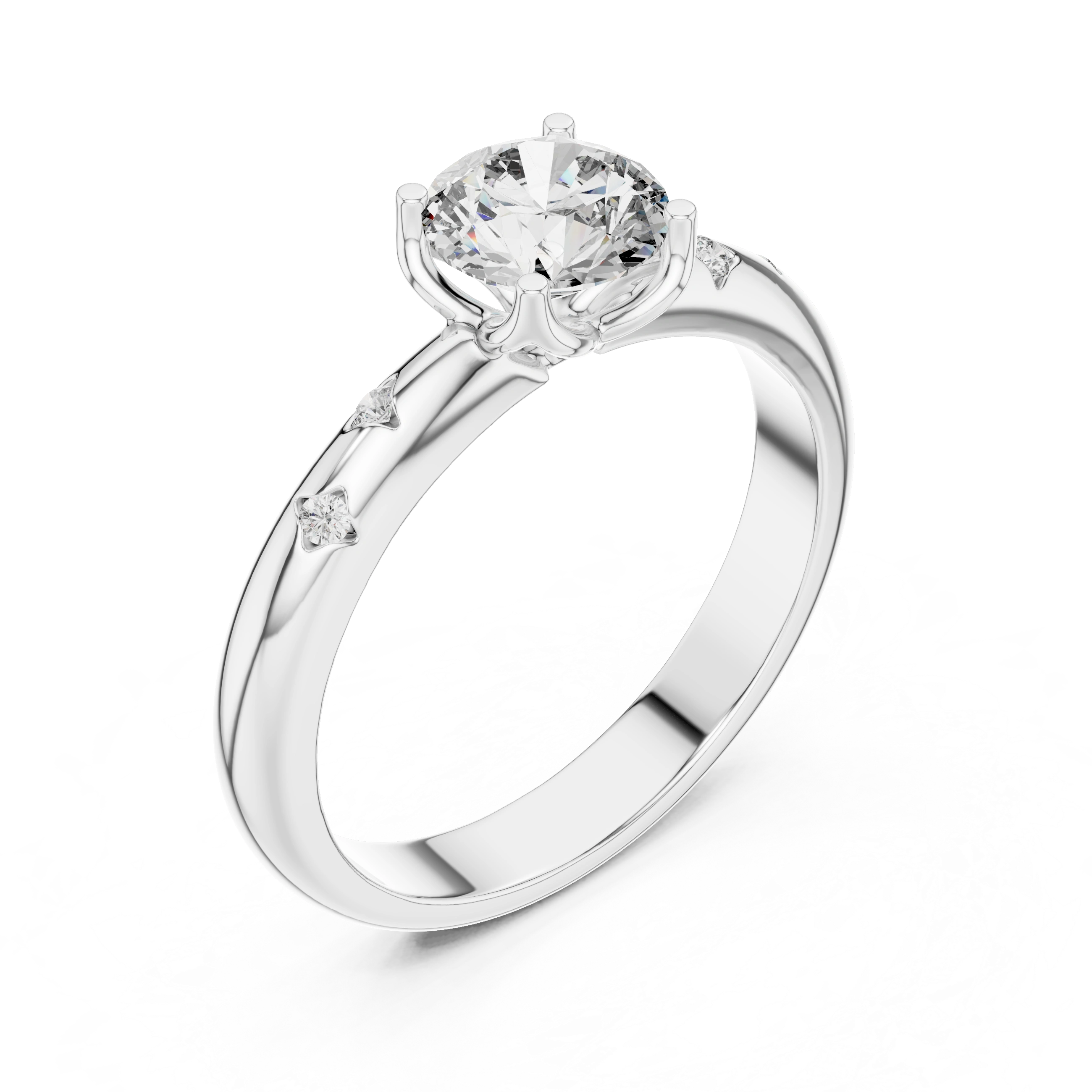 Gold Accent Round Lab Grown Diamond Hazel Ring
