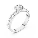 Gold Accent Round Lab Grown Diamond Hazel Ring