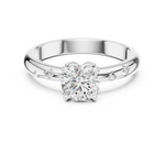 Gold Accent Round Lab Grown Diamond Hazel Ring