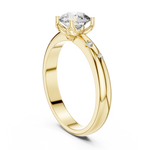 Gold Accent Round Lab Grown Diamond Hazel Ring