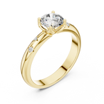 Gold Accent Round Lab Grown Diamond Hazel Ring