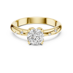 Gold Accent Round Lab Grown Diamond Hazel Ring