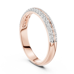 Gold Double Row Pave Round Lab Grown Diamond Elias Ring