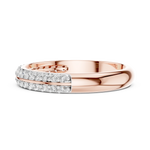 Gold Double Row Pave Round Lab Grown Diamond Elias Ring