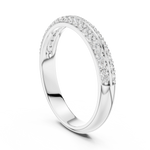 Gold Double Row Pave Round Lab Grown Diamond Elias Ring