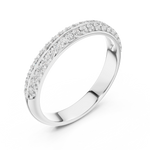 Gold Double Row Pave Round Lab Grown Diamond Elias Ring