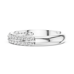 Gold Double Row Pave Round Lab Grown Diamond Elias Ring