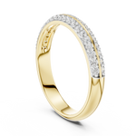 Gold Double Row Pave Round Lab Grown Diamond Elias Ring