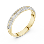 Gold Double Row Pave Round Lab Grown Diamond Elias Ring