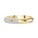 Gold Double Row Pave Round Lab Grown Diamond Elias Ring