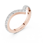 Gold V Shape Round Lab Grown Diamond Emery Ring