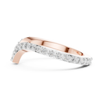 Gold V Shape Round Lab Grown Diamond Emery Ring