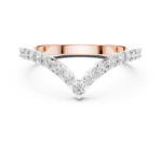 Gold V Shape Round Lab Grown Diamond Emery Ring