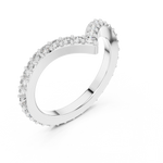 Gold V Shape Round Lab Grown Diamond Emery Ring