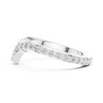 Gold V Shape Round Lab Grown Diamond Emery Ring