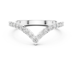Gold V Shape Round Lab Grown Diamond Emery Ring