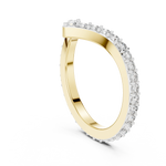 Gold V Shape Round Lab Grown Diamond Emery Ring