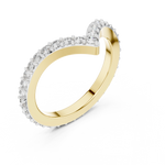Gold V Shape Round Lab Grown Diamond Emery Ring