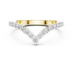 Gold V Shape Round Lab Grown Diamond Emery Ring
