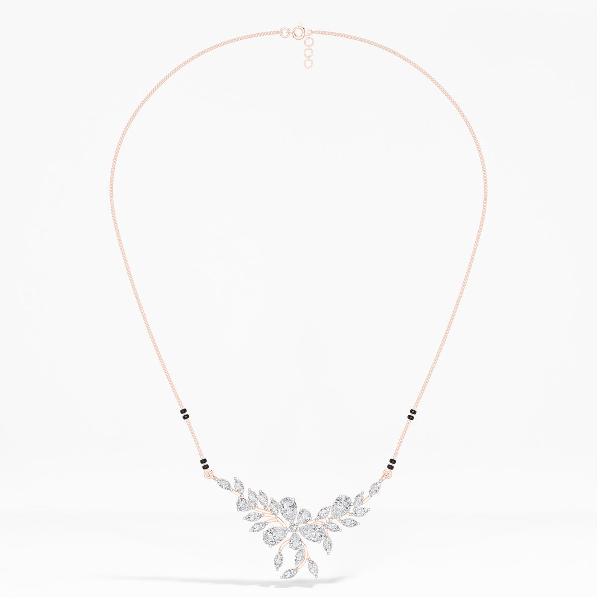 Rose Gold 2Ct Floral Pear Lab Grown Diamond Kelyn Mangalsutra