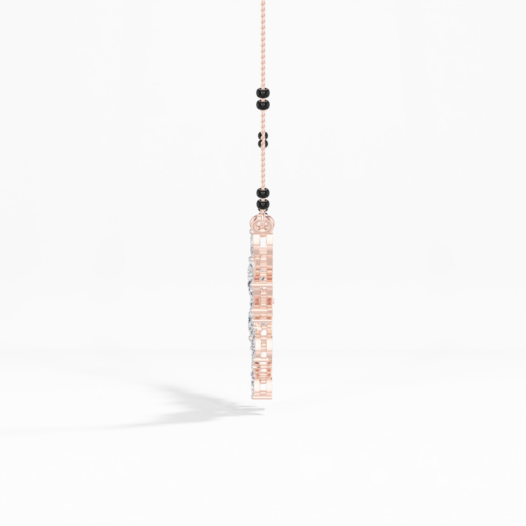Rose Gold 2Ct Floral Pear Lab Grown Diamond Kelyn Mangalsutra