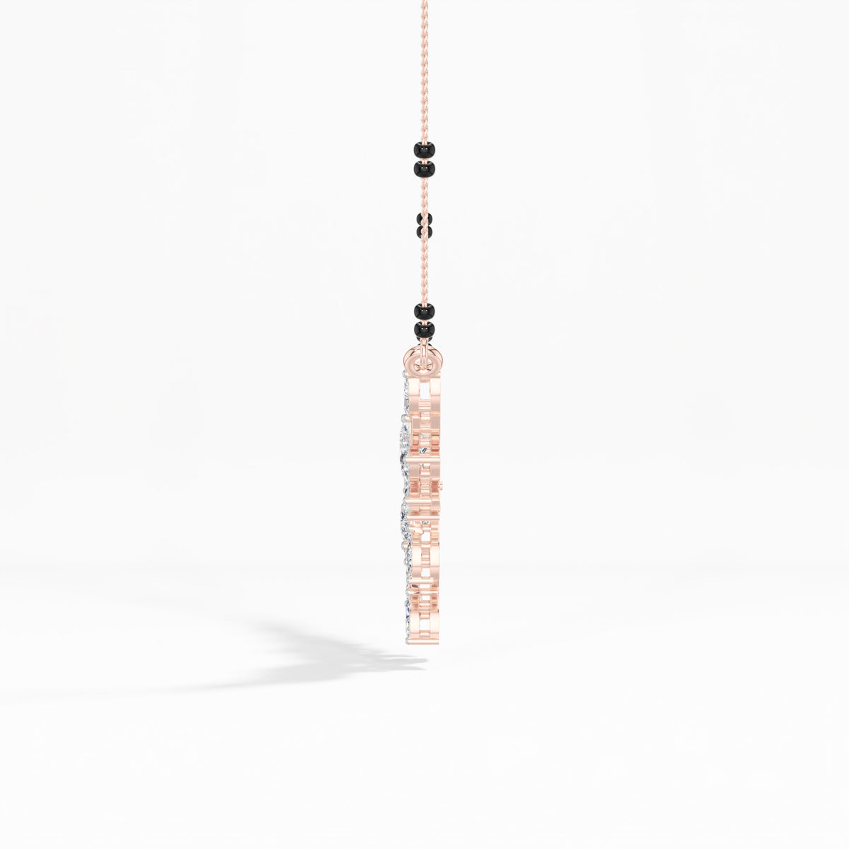 Rose Gold 2Ct Floral Pear Lab Grown Diamond Kelyn Mangalsutra