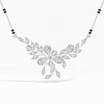 White Gold 2Ct Floral Pear Lab Grown Diamond Kelyn Mangalsutra