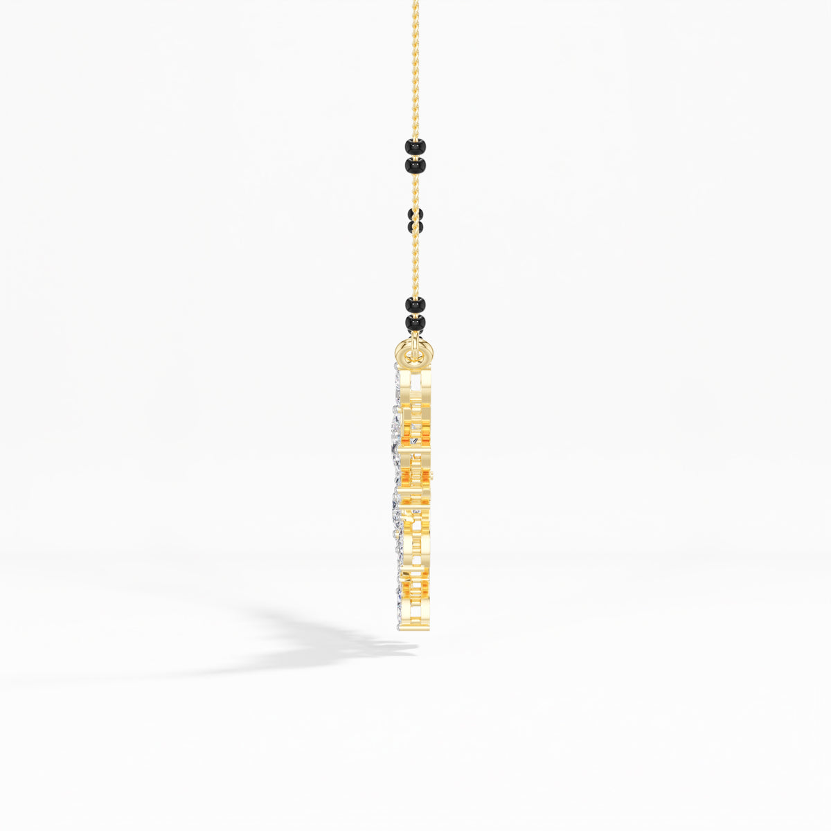 Yellow Gold 2Ct Floral Pear Lab Grown Diamond Kelyn Mangalsutra