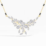 Yellow Gold 2Ct Floral Pear Lab Grown Diamond Kelyn Mangalsutra