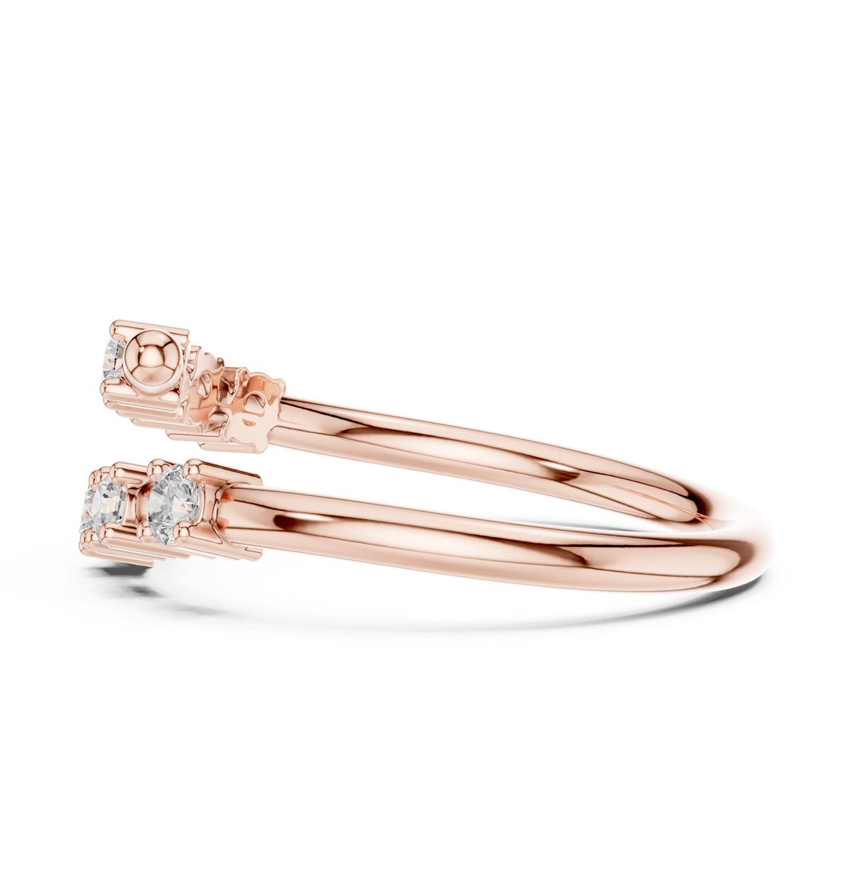 Gold Open Band Multi Stone Setting Round Lab Grown Diamond Lumix Ring