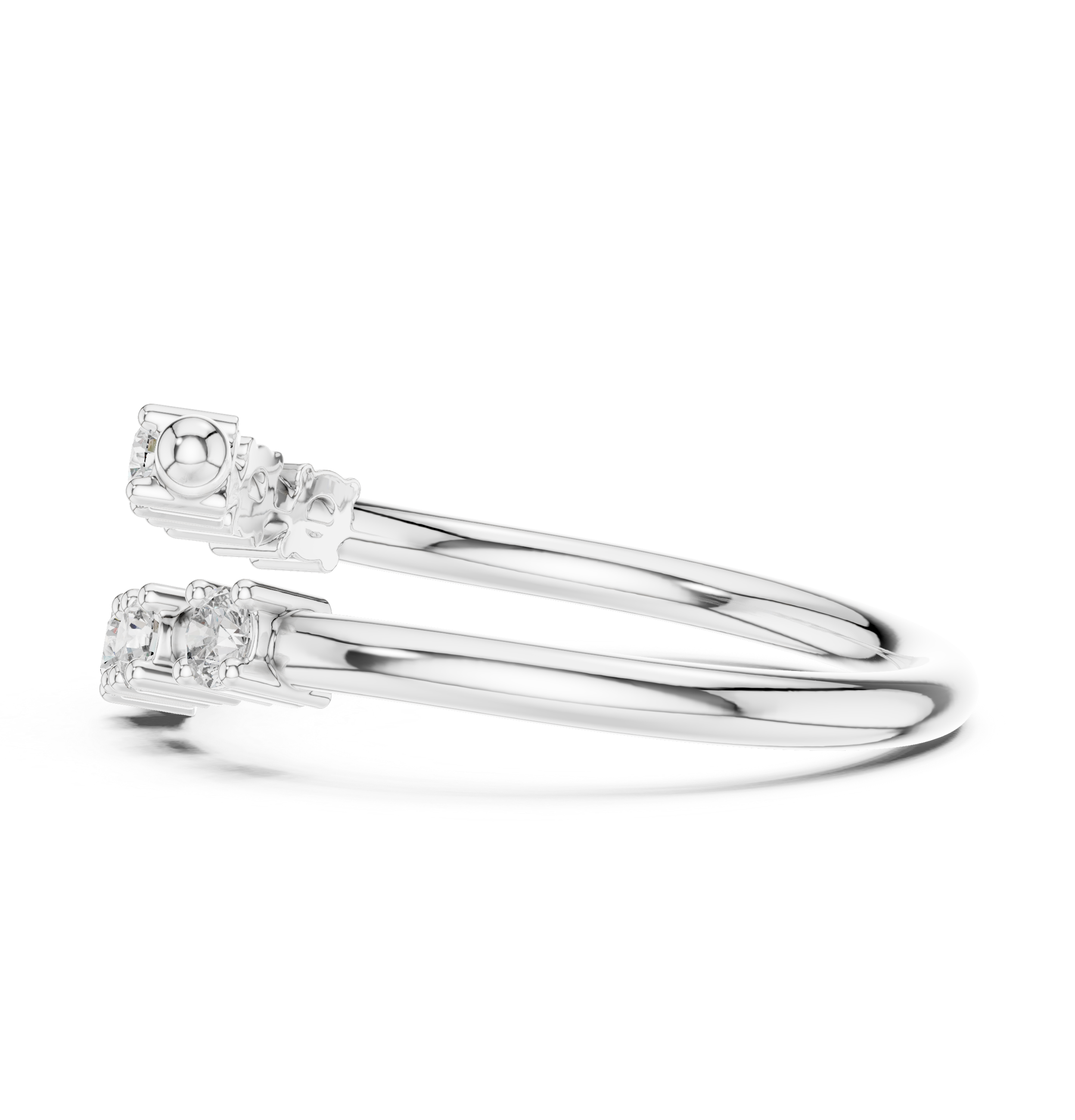 Gold Open Band Multi Stone Setting Round Lab Grown Diamond Lumix Ring