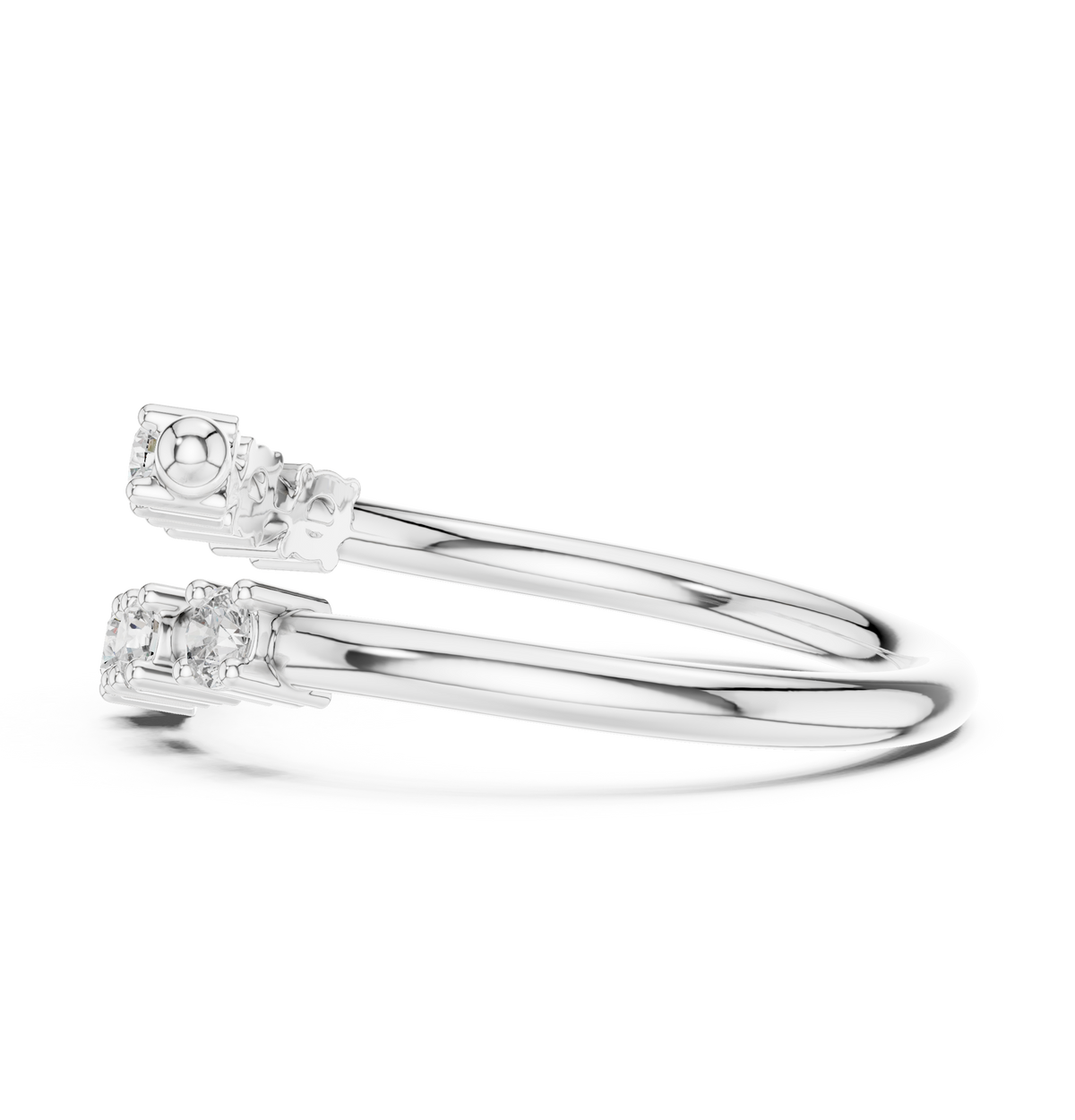 Gold Open Band Multi Stone Setting Round Lab Grown Diamond Lumix Ring