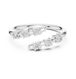 Gold Open Band Multi Stone Setting Round Lab Grown Diamond Lumix Ring